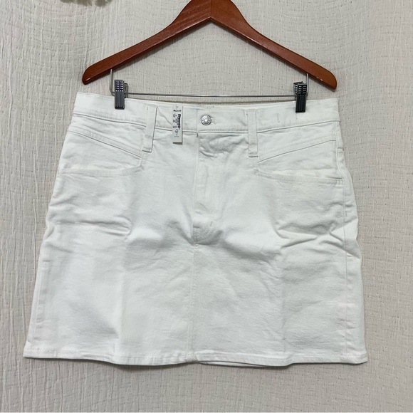 Madewell Heritage Stretch Straight Mini Skirt Tile White: Yoke-Pocket Edition - Picture 2 of 9